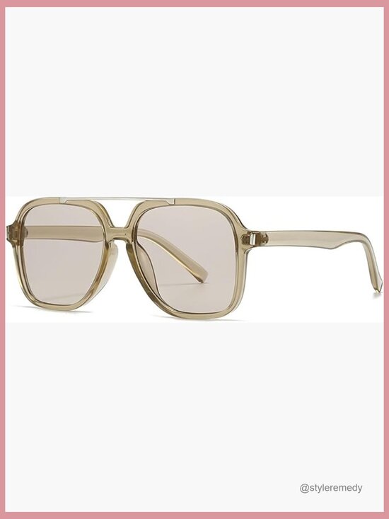 Trendy Square Aviator Sunglasses with UV Protection main image 7